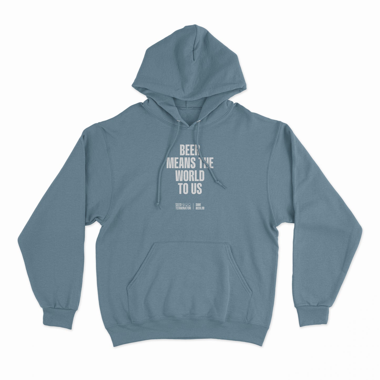 Beer means the world to us - Slate blue